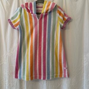 Ruffle Butts Multicolor Striped Hoodie Terry Cloth / Towel Dress